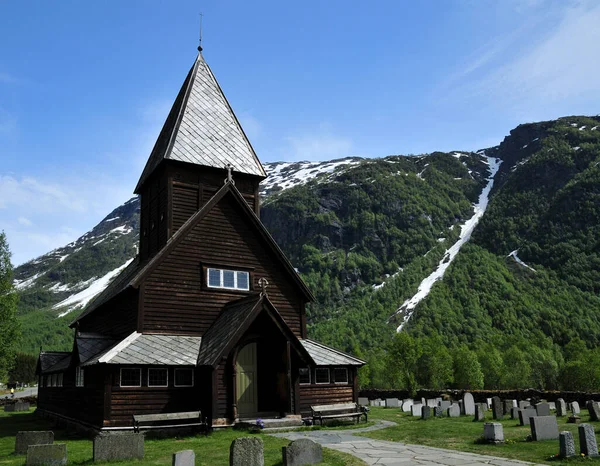 Église Bois Norvège — Photo