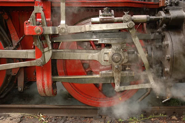 Oude Stoomlocomotief Spoorvoertuig — Stockfoto