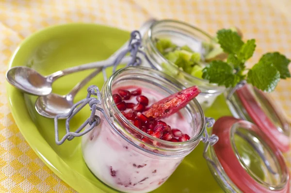 Yogurt Cibo Dessert Gustoso — Foto Stock