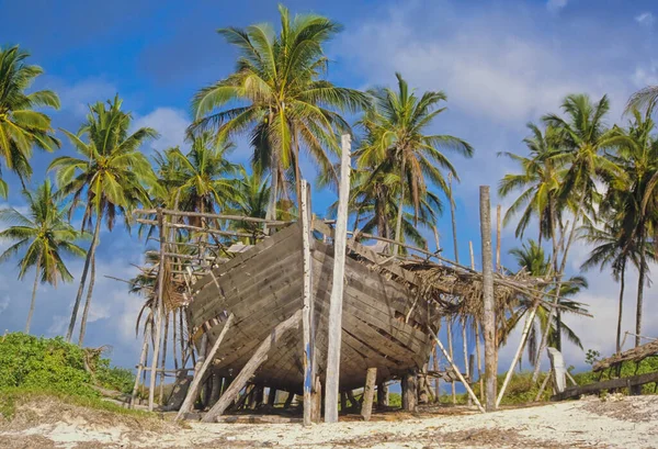 Båtbyggnad Watamu Bay Kenya — Stockfoto