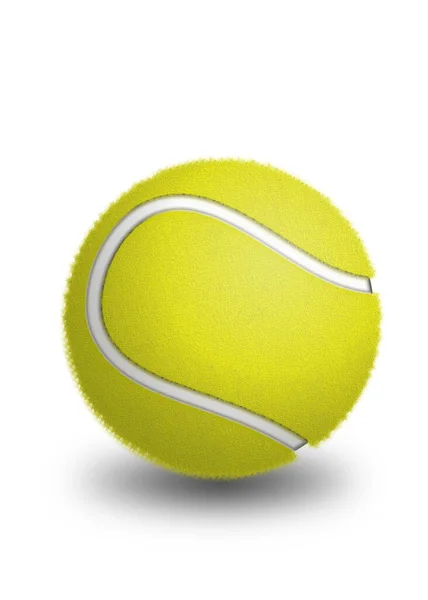Tennis Boll Isolerad Vit Bakgrund — Stockfoto