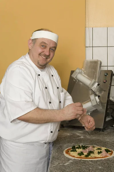 Koch Uniform Kocht Der Küche — Stockfoto