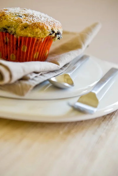 Muffin Con Forchetta Cucchiaio — Foto Stock