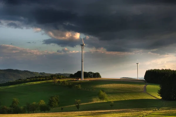 Turbine Eoliche Fonti Energetiche Naturali — Foto Stock