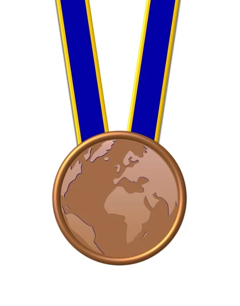 Golden Medal Ribbon — Stock Photo, Image