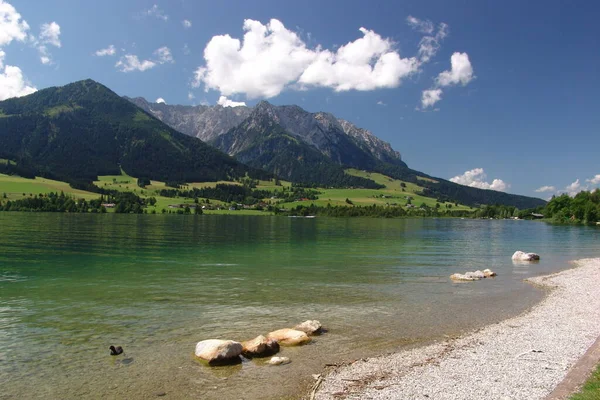 Léto Jezera Walchsee — Stock fotografie