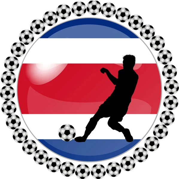 Football Sport Game Button Costa Rica — Stock Photo, Image