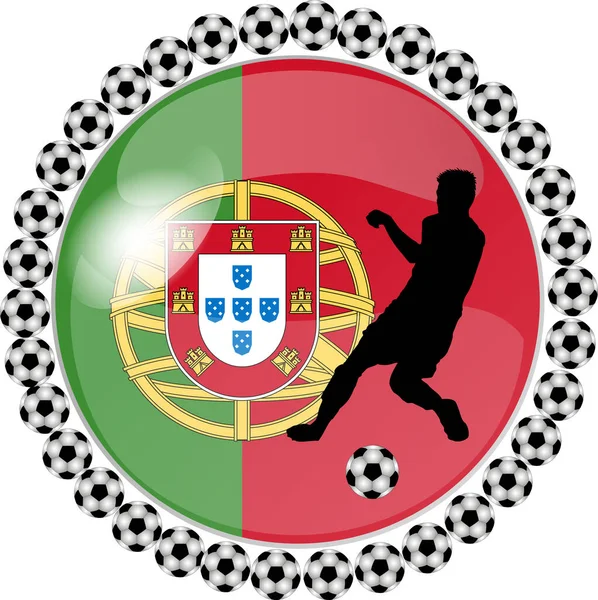 Botão Jogador Futebol Portugal — Fotografia de Stock