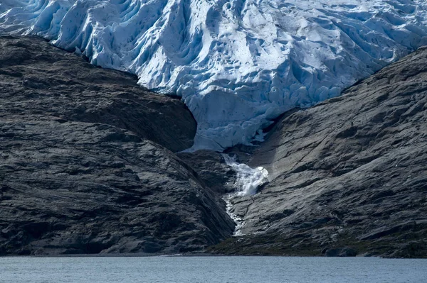 Gletscherzunge Bei Svartissen Norwegen — Stockfoto
