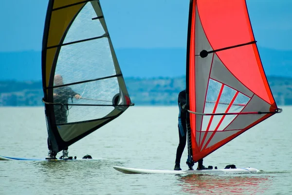 Deux Surfeurs Lac — Photo