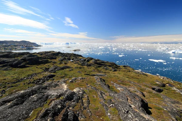 Kilátás Kangia Eisfjord Felé Ilulissat Közelében Grönland Nyugati Partjainál — Stock Fotó