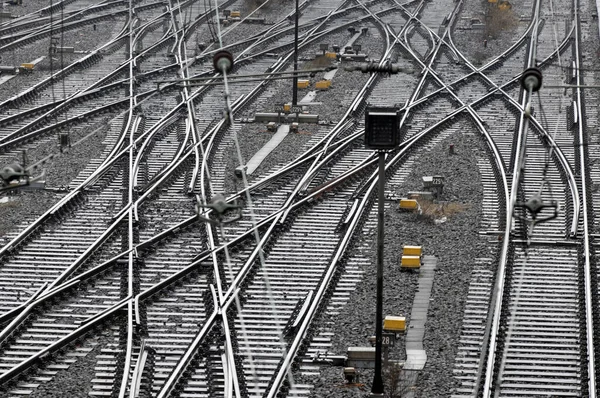 Demiryolu Rayları Tren Yolu — Stok fotoğraf