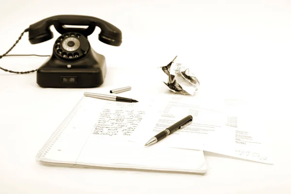 Stary Telefon Długopis Stole — Zdjęcie stockowe