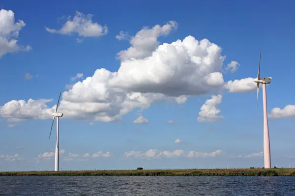 Wind Turbines Alternative Windmill Electricity Technology — Stock Photo, Image