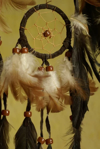 Dream Catcher Feathers Beads — Stock Photo, Image