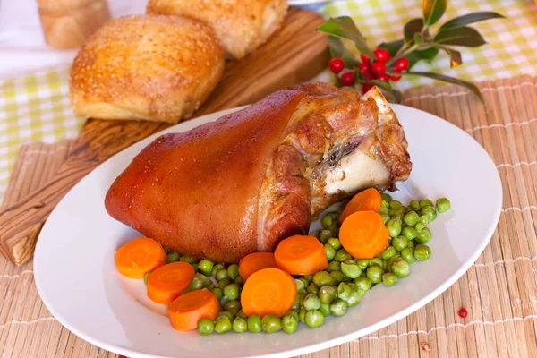 Pollo Asado Con Verduras Plato — Foto de Stock