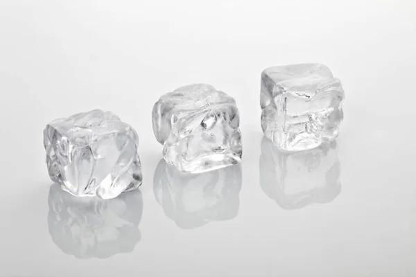 Kostky Ledu Izolované Bílém Pozadí — Stock fotografie