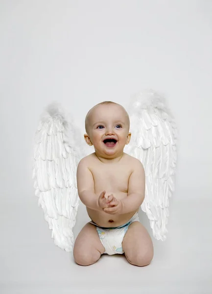 Criança Como Anjo Com Asas — Fotografia de Stock