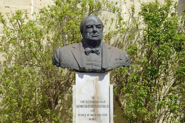 Bust Winstona Churchilla Górnych Ogrodach Barracca — Zdjęcie stockowe