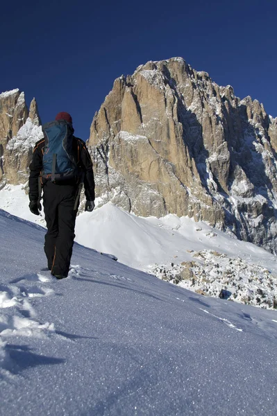 Montanhismo Alpino Caminhadas Natureza Fria Panorama Livre Neve Tirol Caminhadas — Fotografia de Stock