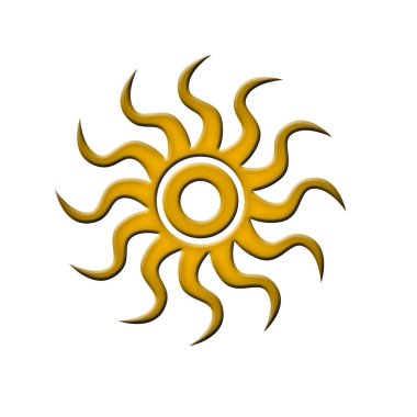 vector illustration of sun and clouds clipart
