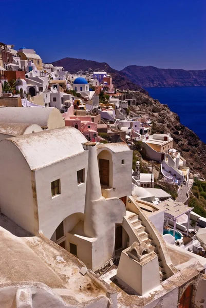 Uitzicht Vanuit Santorini Selectieve Focus — Stockfoto