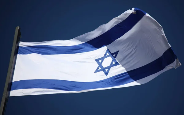 Izrael Národní Vlajka Modrá Hvězda Davida — Stock fotografie
