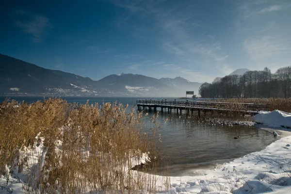 Χειμώνας Στη Λίμνη Tegernsee — Φωτογραφία Αρχείου