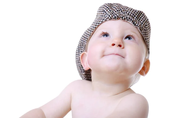 Bayi Perempuan Cantik Terisolasi Latar Belakang Putih — Stok Foto