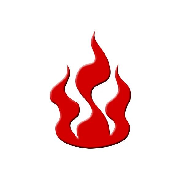 Vector Fire Icon White Background — Stock Photo, Image