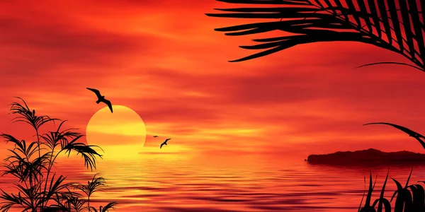 Prachtige Schilderachtige Zonsondergang Hemel — Stockfoto