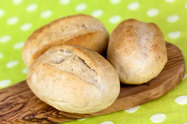 Pane Fresco Rotoli Cibo Sfondo — Foto Stock