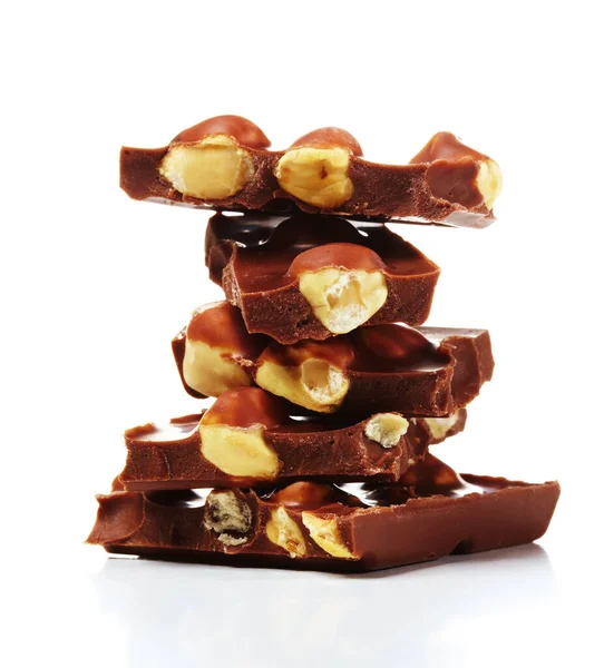 Fındıklı Çikolata Parçaları — Stok fotoğraf