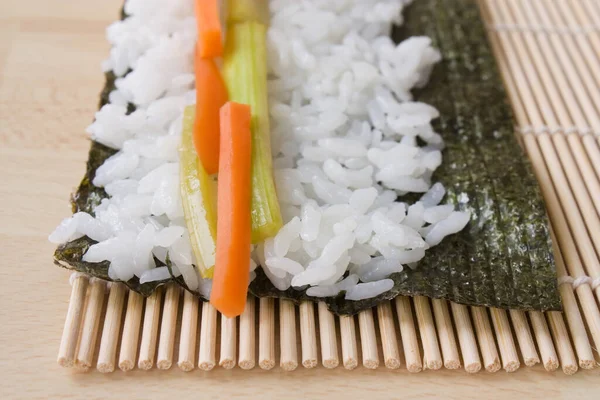 Japanische Küche Sushi Asiatisches Essen Mit Fisch — Stockfoto