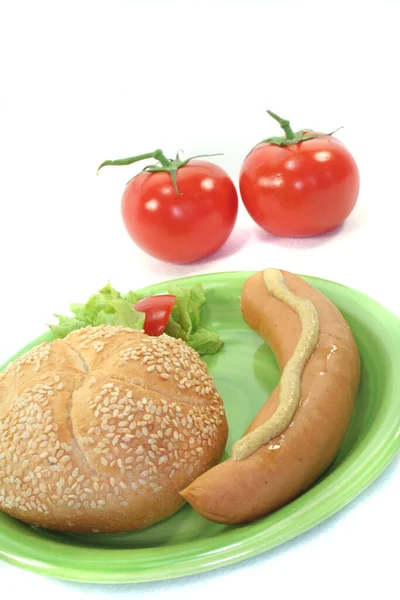 Бутерброд Свіжими Овочами Ізольовані Білому — стокове фото