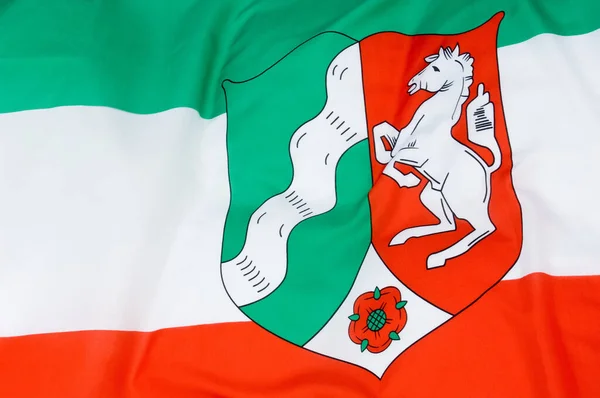Flaga Kraju Związkowego Nadrenia Północna Westfalia — Zdjęcie stockowe