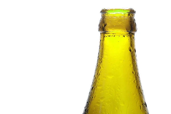 Frasco Cerveja Isolado Sobre Fundo Branco — Fotografia de Stock