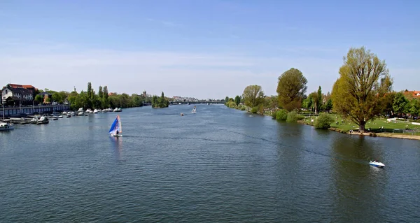 Heidelberg Utsikt Från Theodor Heuss Bron Ner Mot Ernst Walz — Stockfoto