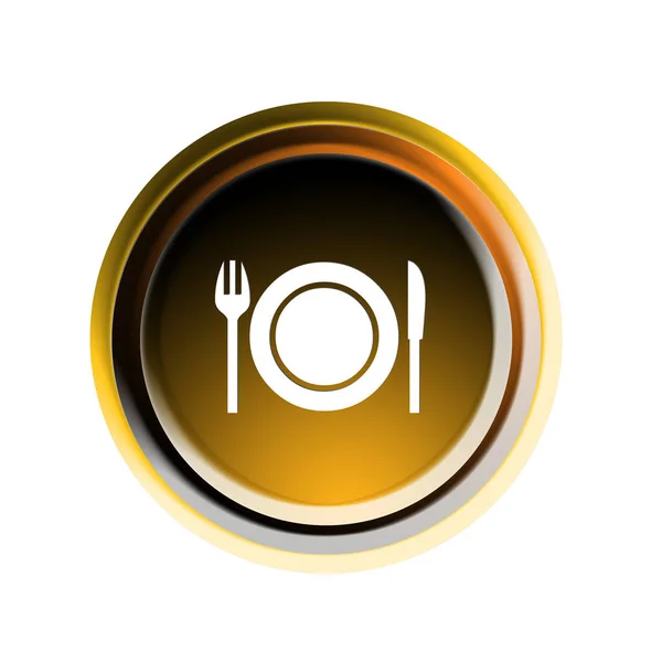 Knop Met Voedselpictogram — Stockfoto