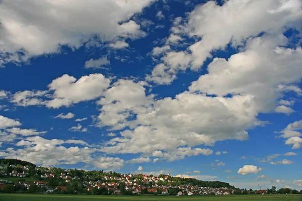 Céu Nuvem Sobre Elchingen Bavaria — Fotografia de Stock