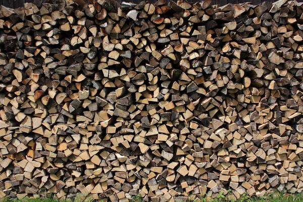 Brennholz Holzstapel Rundholz — Stockfoto