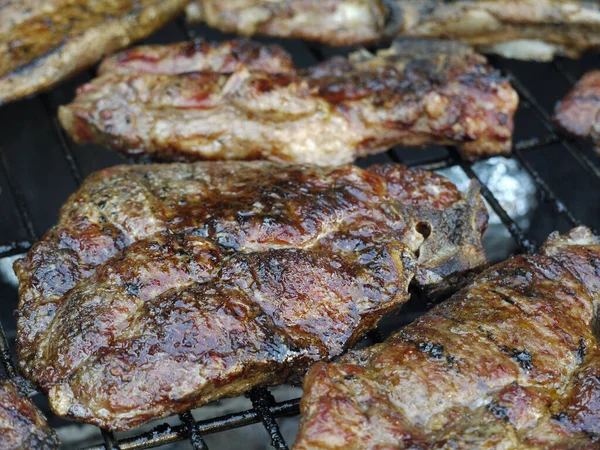 Primer Plano Vista Sabrosa Carne Deliciosa — Foto de Stock