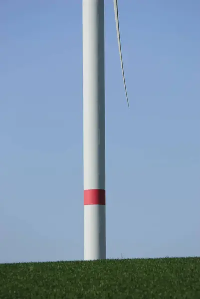 Usina Com Turbinas Eólicas Campo — Fotografia de Stock