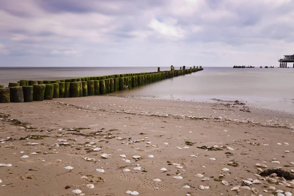Buhnen Strand Von Ahlbeck — Stockfoto
