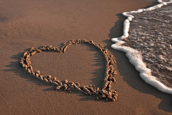 Heart Shape Sand Beach — Stock Photo, Image