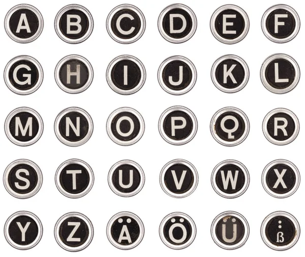 Old Typewriter Alphabet Mechanical Typewriter — Stock Photo, Image