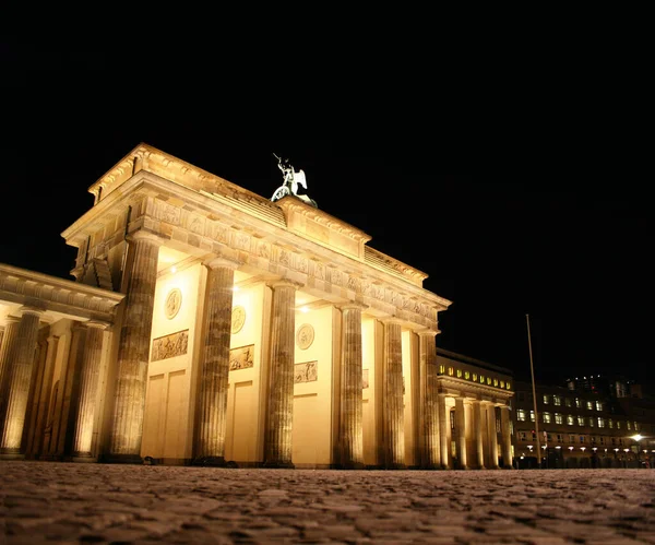 Porta Brandeburgo Notte — Foto Stock