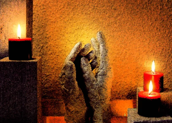 Κερί Στην Εκκλησία — Φωτογραφία Αρχείου