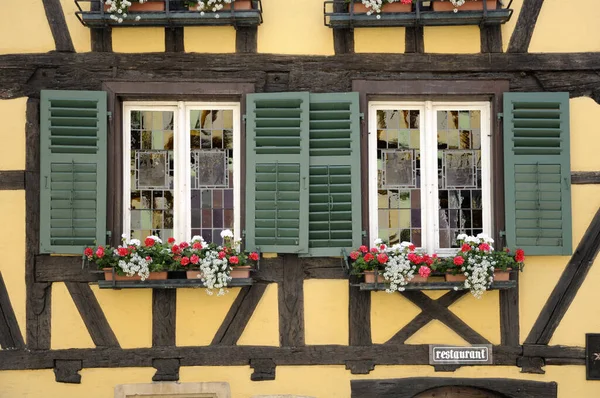 Fenster Eines Hauses Turckheim — Stockfoto