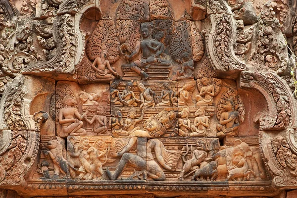 Banteay Srei Deki Khmer Yardım — Stok fotoğraf